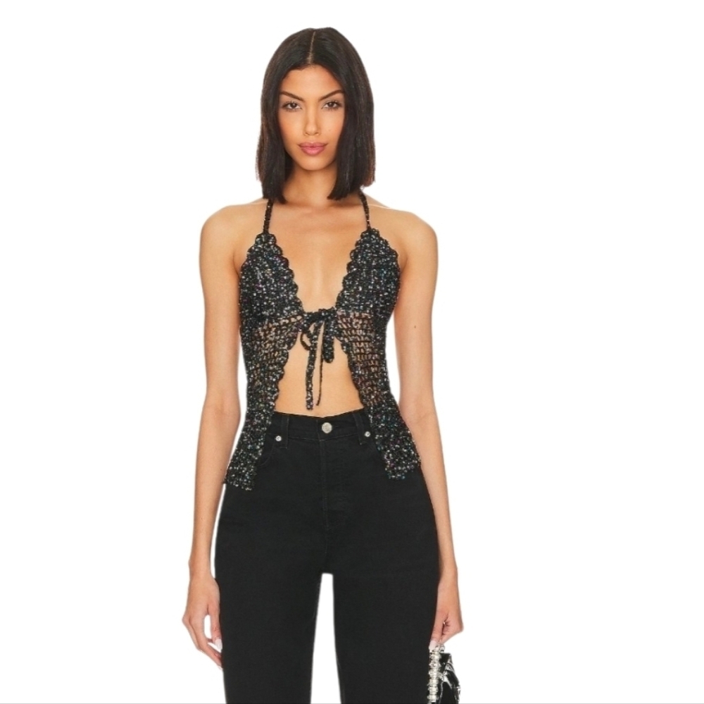 LOVERS + FRIENDS ARIAN HALTER TIE TOP